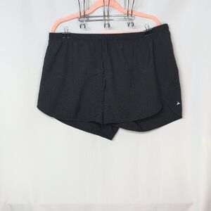Women's Black Athletic Running Shorts with Subtle Logo